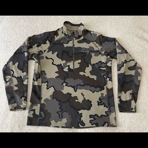 KUIU Mens Large Vias 1/4 Zip Pullover Sweatshirt Camo Hunting Longsleeve